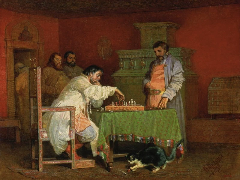1838-Vyacheslav Grigorevich Schwarz - Vyacheslav Grigorevich Schwarz - Lo zar Alessio I gioca a scacchi